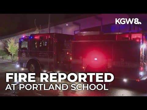 Crews battle fire at the International School of Portland