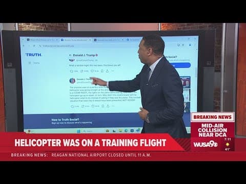 Officials react to crash involving plane, Army helicopter over Potomac River in Washington D.C.