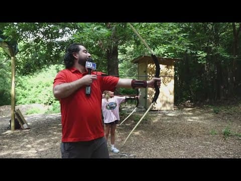 Cool Camps: Testing out archery skills at Tate's Day Camps!
