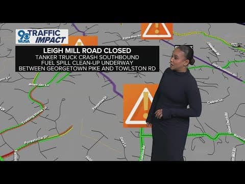 Tanker truck crashes into bridge in Fairfax County