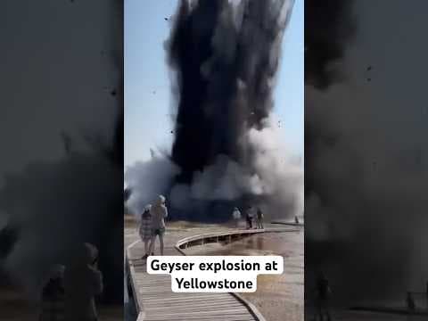 Massive geyser explosion at Yellowstone. Via: CBS #geyser #yellowstone