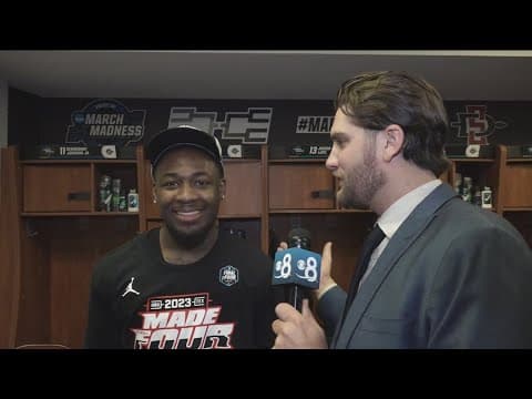 Aztecs win! Interviews with SDSU Aztecs players and coaches after win leads to Final Four