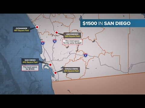 How many square feet does $1500 get a renter in San Diego?