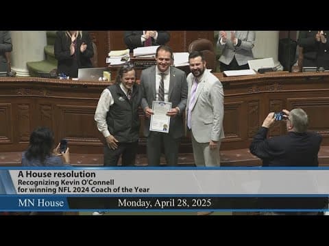 Vikings coach Kevin O'Connell recognized at Capitol