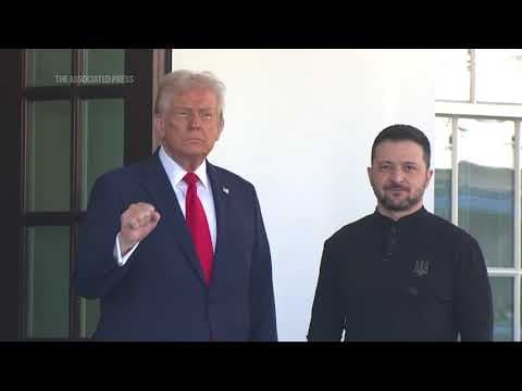 President Trump greets Ukrainian President Zelenskyy at the White House