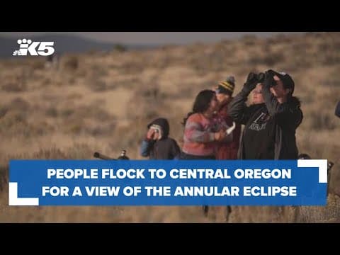 Observers enjoy a peak view of the annular eclipse in Oregon