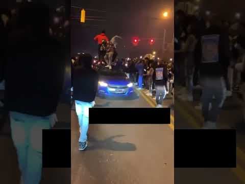 Suspects smash car's windshield, roof in newly released video from Columbus street takeover #shorts