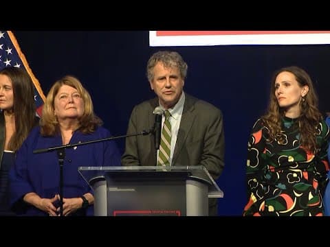 Sherrod Brown speaks after AP projects Bernie Moreno to win Ohio's US Senate race