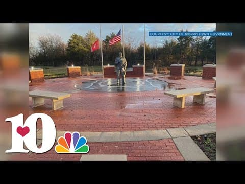 Firefighters help clean memorial for fallen firefighters in Morristown