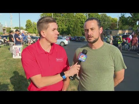Protesters gather outside Indiana Rep. Jefferson Shreve's office