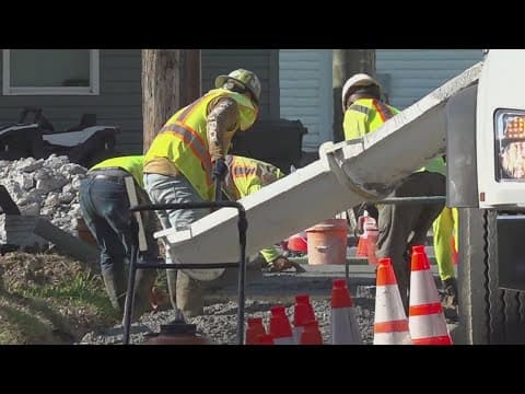 Sevierville construction crew replaces sidewalk during heat advisory