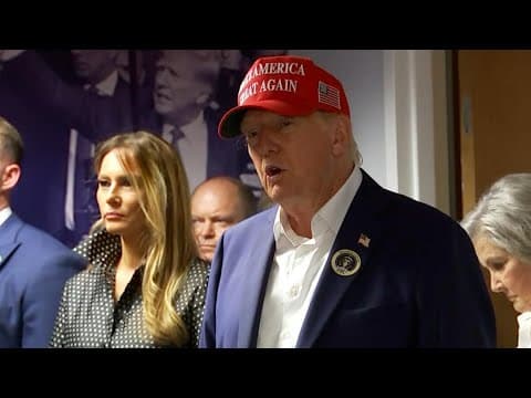 Donald Trump visits his campaign HQ on Election Day
