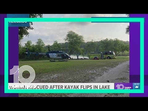 Woman nearly drowns after Kayak flips in Hernando County lake