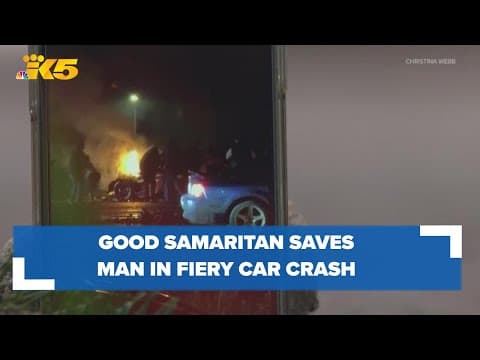 Good Samaritan saves man in fiery car crash on Christmas, victim's family says