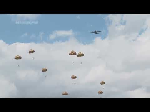 UK paratroopers jump into D-Day drop zone to recreate airborne liberation of Normandy 80 years ago