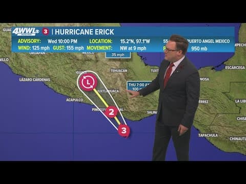 Wednesday 10 PM Tropical Update: Hurricane Erick nears landfall in Mexico