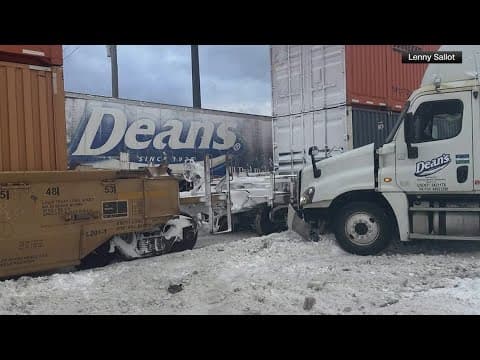 Train slams into semi stuck on tracks in Pennsylvania