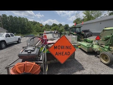 ODOT truck struck by vehicle while following mowers in Columbiana County