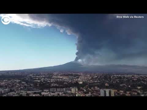 Mount Etna spews ash, smoke, lava