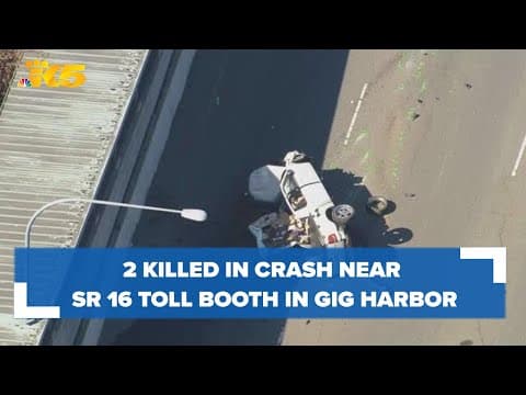 Aerials: 2 killed in crash near SR 16 toll booth in Gig Harbor