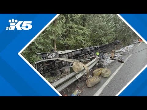 Semi rollover closes all SR 18 lanes near Tiger Mountain
