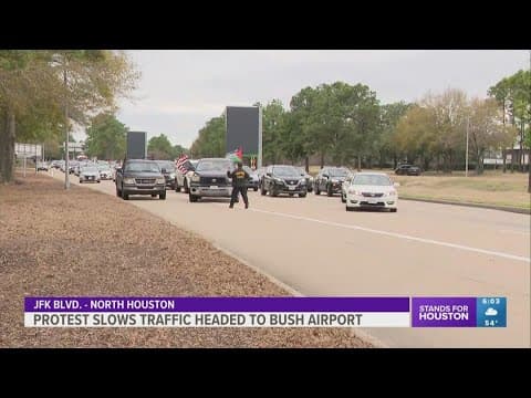 Protesters slow traffic near Bush Airport