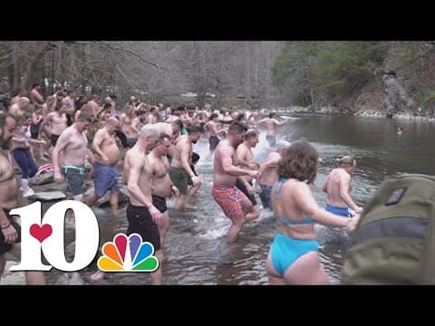 Townsend rings in 2024 with a frigid Little River plunge