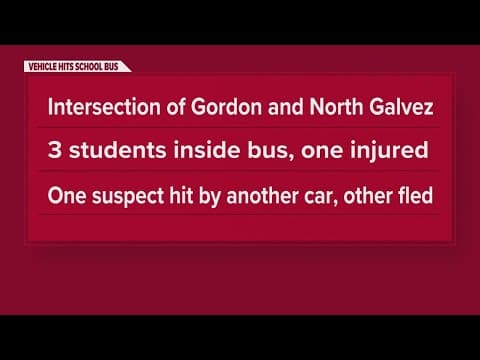 Car crashes into school bus and injures one student, police say