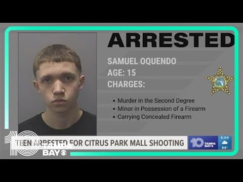 Teen arrested for murder after 16-year-old shot and killed outside Citrus Park mall, deputies say
