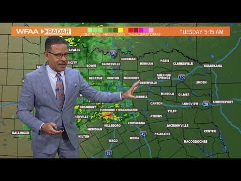 DFW Weather: Rain moves into North Texas Tuesday morning
