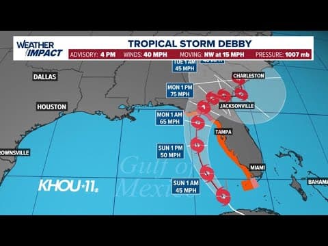 Tracking the tropics: Tropical Storm Warnings in Florida as TS Debby tracks that way | Latest path