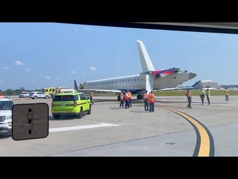 Delta plane's tail wing knocked off after colliding with another Delta plane at ATL airport