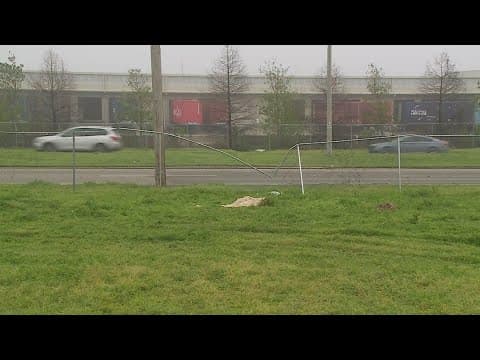 Power outage caused by pole cut down with a chainsaw