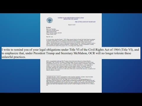 Department of Education sends civil rights letters to USF, University of Tampa