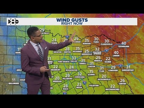 DFW Weather: Wind gusts remain in North Texas after Tuesday storms