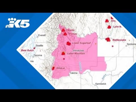 14 large wildfires burn across Washington as crews face rugged terrain, shifting weather