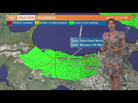Flash flood warnings active for New Orleans, Metairie, Slidell areas