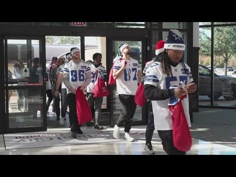 Dallas Cowboys visit patients at local hospitals getting treatment this holiday season