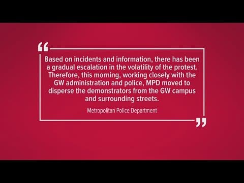 Protesters pepper sprayed by police as GWU encampment cleared