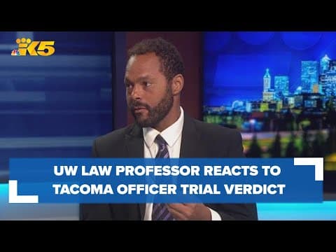 Assistant UW law professor David B. Owens reacts to Tacoma police officer trial verdict