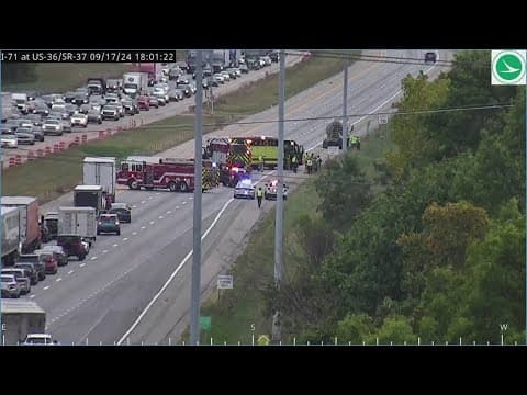 Crash involving semi shuts down southbound lanes of I-71 near Delaware