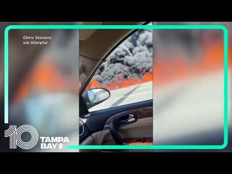 Fuel tanker rolls over, catches fire in Connecticut