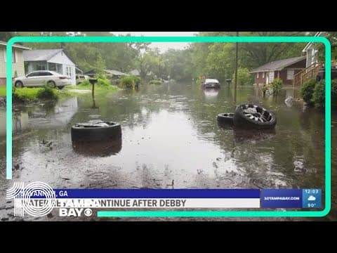 Georgia, Pennsylvania flood as Tropical Storm Debby moves through