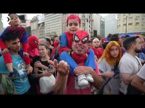 People dress as Spider-Man in Argentina in attempt to break Guinness World Record