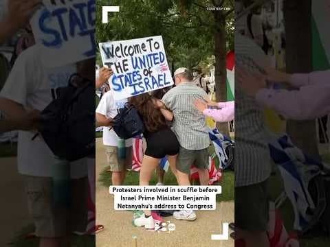 Protesters involved in scuffle before Israel Prime Minister Benjamin Netanyahu’s address to Congress
