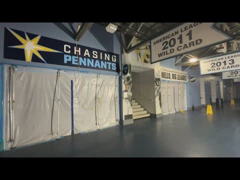 A rare glimpse inside storm-ravaged Tropicana Field