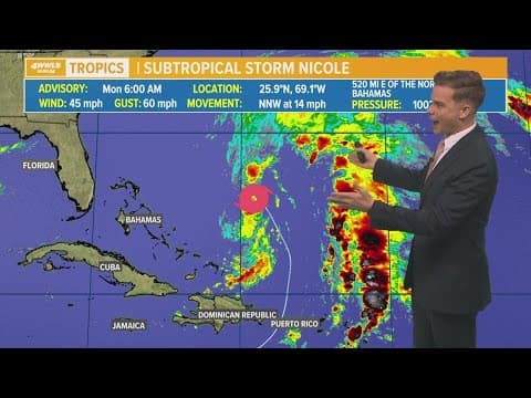 Eye on Tropics: Nicole forms, not a threat to Louisiana Coast