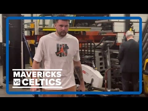 Luka Doncic arrives before Game 2 with questionable thoracic contusion injury
