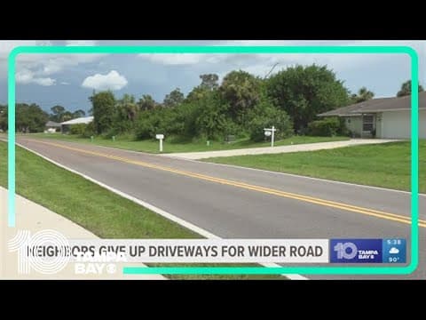 Neighbors give up driveways to widen the main road