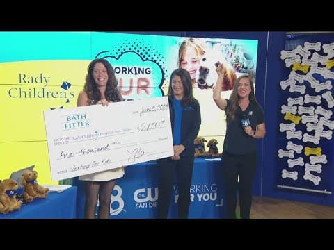 Bath Fitters makes a donation to Rady Children's for new Resident Canine Therapy Program